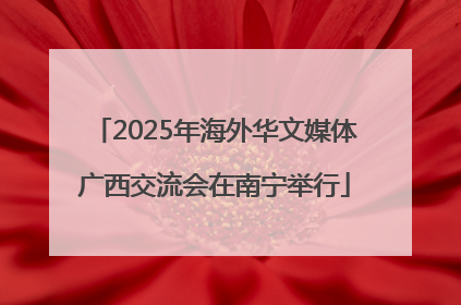 2025年海外华文媒体广西交流会在南宁举行