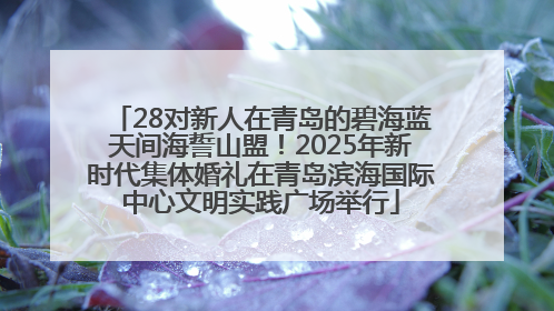 28对新人在青岛的碧海蓝天间海誓山盟！2025年新时代集体婚礼在青岛滨海国际中心文明实践广场举行
