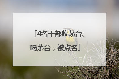 4名干部收茅台、喝茅台，被点名