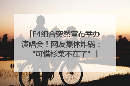 F4组合突然宣布举办演唱会！网友集体炸锅：“可惜杉菜不在了”