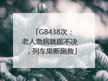 G8438次：老人急病就医不决，列车果断施救